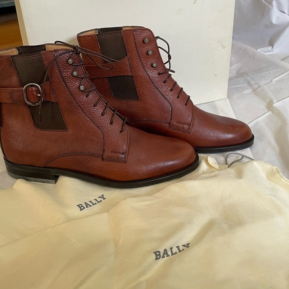 Bally Brown Leather Lace-Up Boots - Picture 8 of 10
